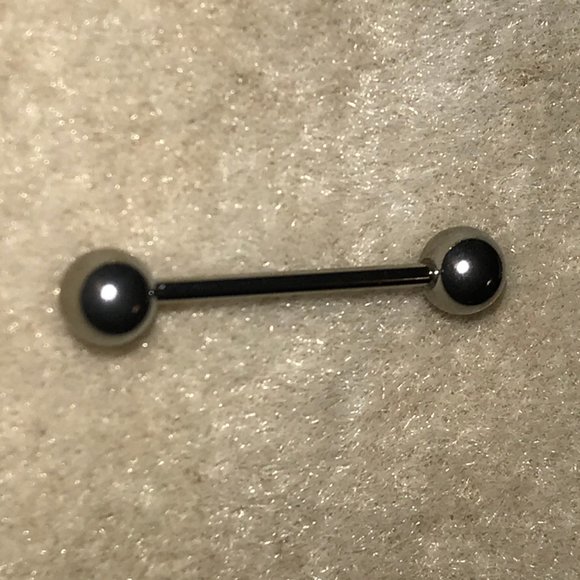 14 Gauge Standard Steel Tongue Ring - Picture 2 of 4